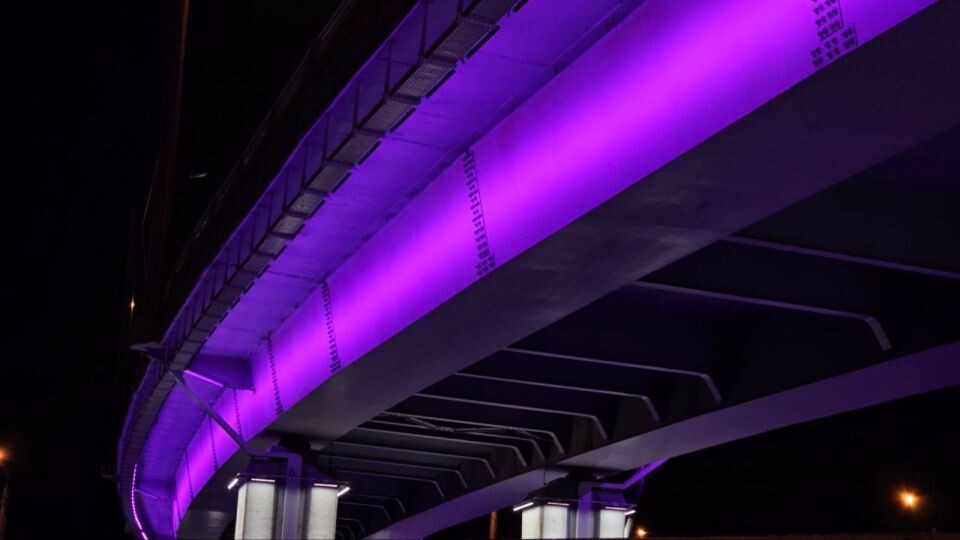    Иллюминация двухуровневой развязки в Красноярске. Источник: Администрация Красноярска