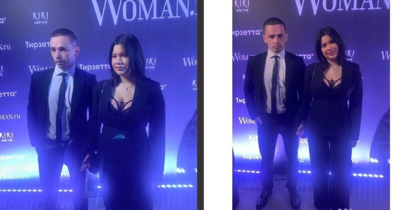    Полина Аксёнова со своим 35-летним избранником на вечеринке в честь 27-летия портала «Вумен».