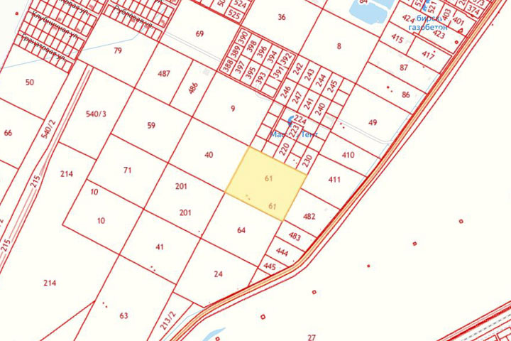 Скриншот публичной кадастровой карты
