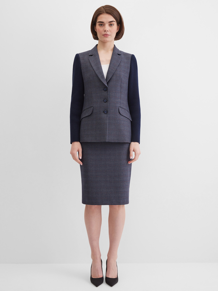 Пиджак: 14 990 руб. Модель: Л0312213 Артикул ткани: АН114
Состав: 15% шерсть, 65% вискоза, 20% полиэстер Подкладка: 100% вискоза

Юбка: 4 990 руб. Модель: 51110 Артикул ткани: АН114
Состав: 15% шерсть, 65% вискоза, 20% полиэстер Подкладка: 100% полиэстер