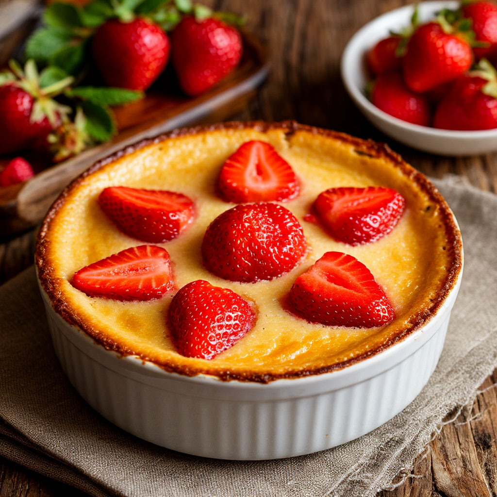 Манная запеканка с клубникой (без творога)