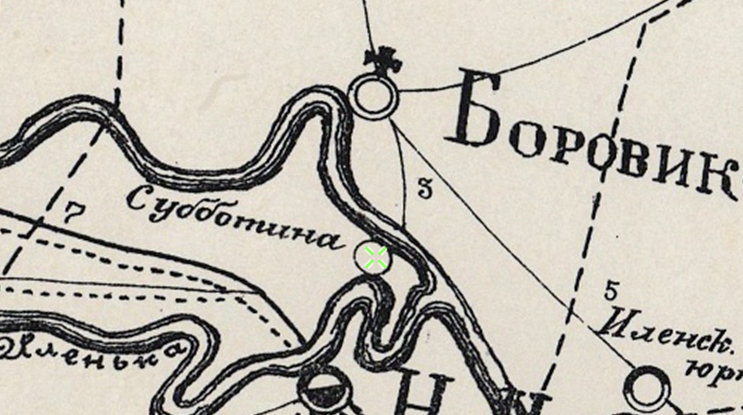 Фрагмент карты Ирбитского уезда.1908 года.