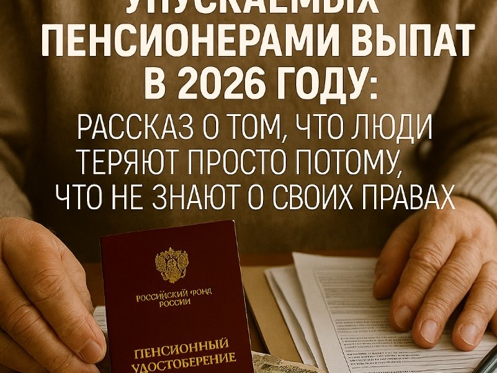 Названы пять категорий потенциально упускаемых пенсионерами выплат в 2026 году.