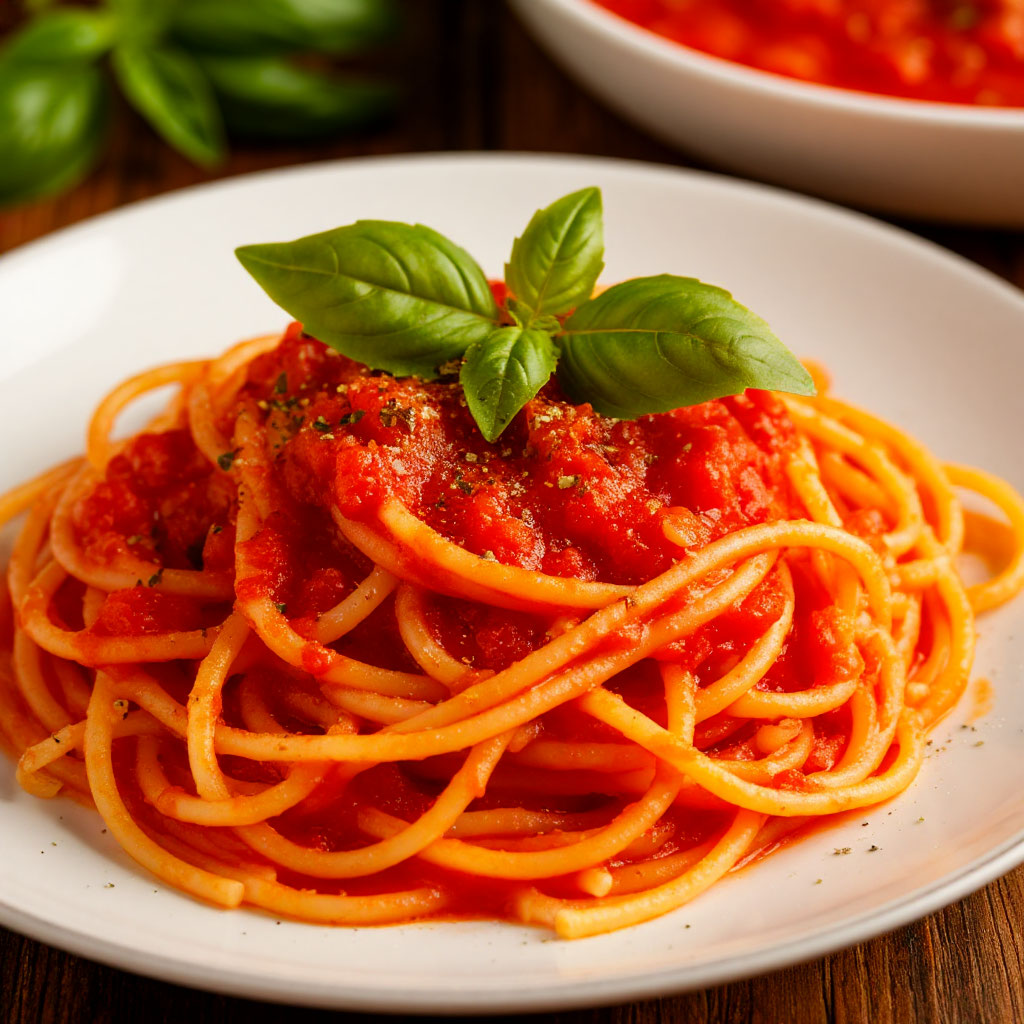 Спагетти в томатном соусе