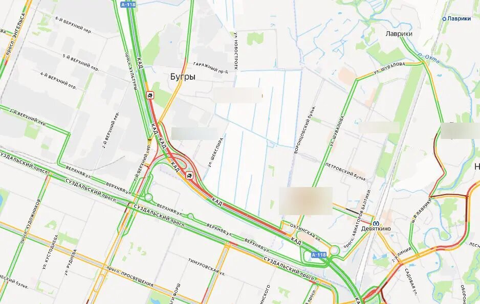    Фото: скрин Яндекс Пробки