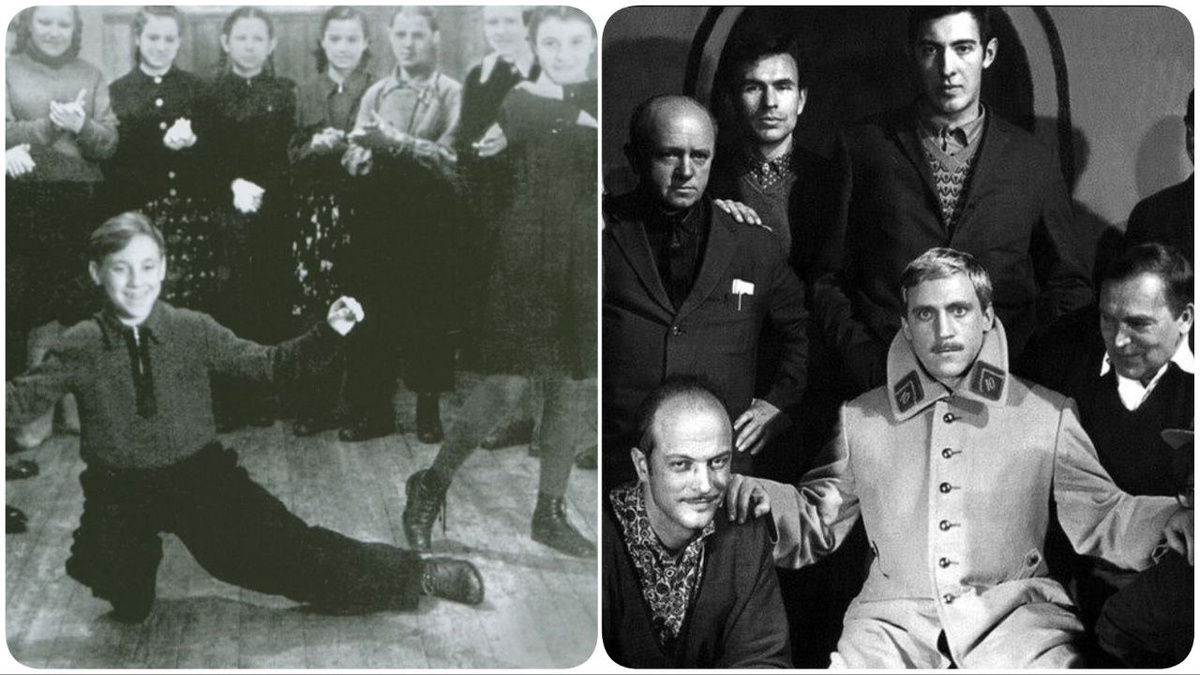 Фото слева — Высоцкий в детстве, справа 30-летие на съемках "Интервенции", 1968