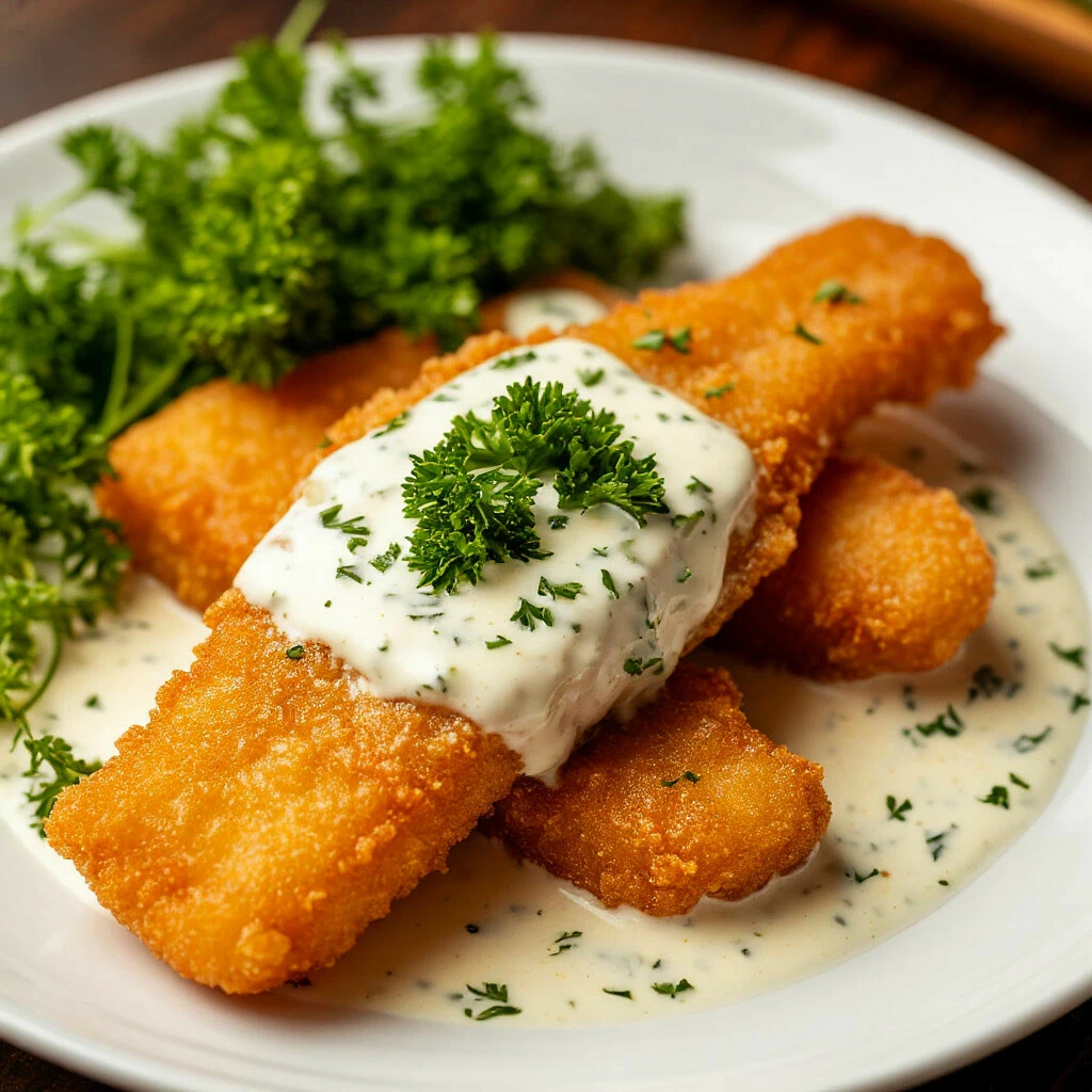 Жареная рыба в сметане