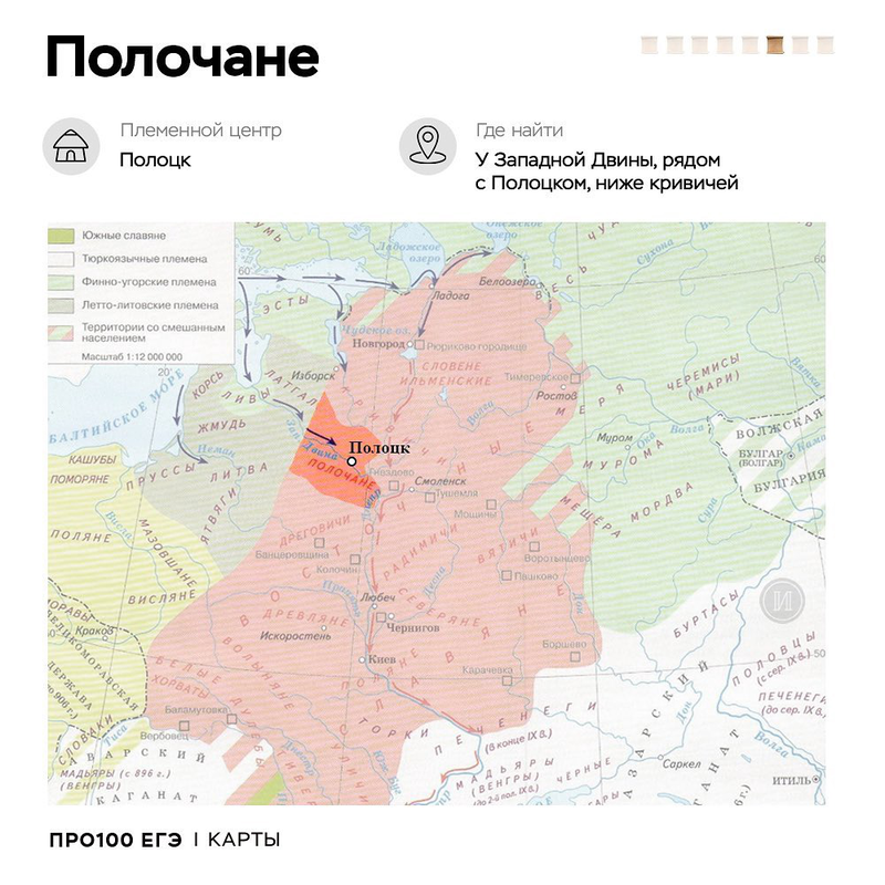 На картах ЕГЭ: полочане — отдельный народ (согласно школьной программе).