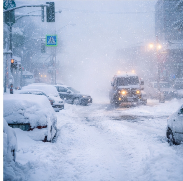 Машины в снегу