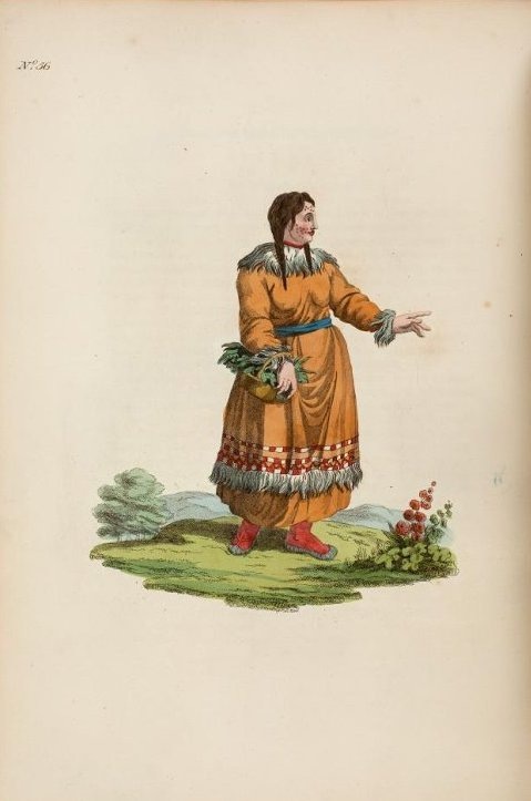 «Корякская женщина», иллюстрация из английского альбома The costume of the Russian Empire, 1811 год. (©) Государственный музей-заповедник «Павловск»