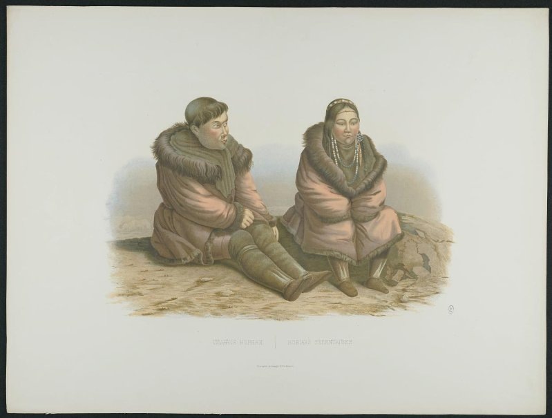 «Коряки», иллюстрация из альбома «Путешествие по восточной Сибири» И. Булычева, часть I «Поездка на Камчатку», 1856 год. (©) Государственный Русский музей