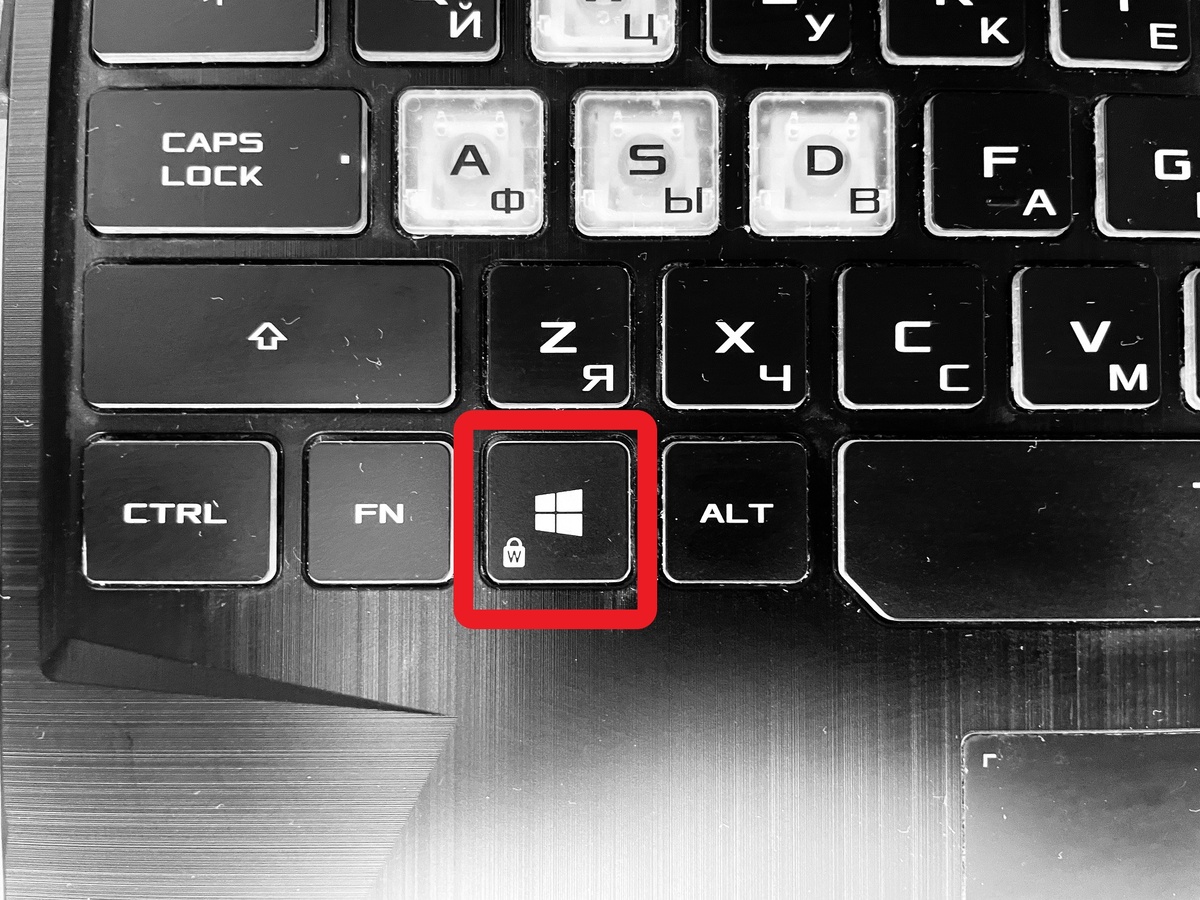 Пример: как выглядит клавиша Win на клавиатуре