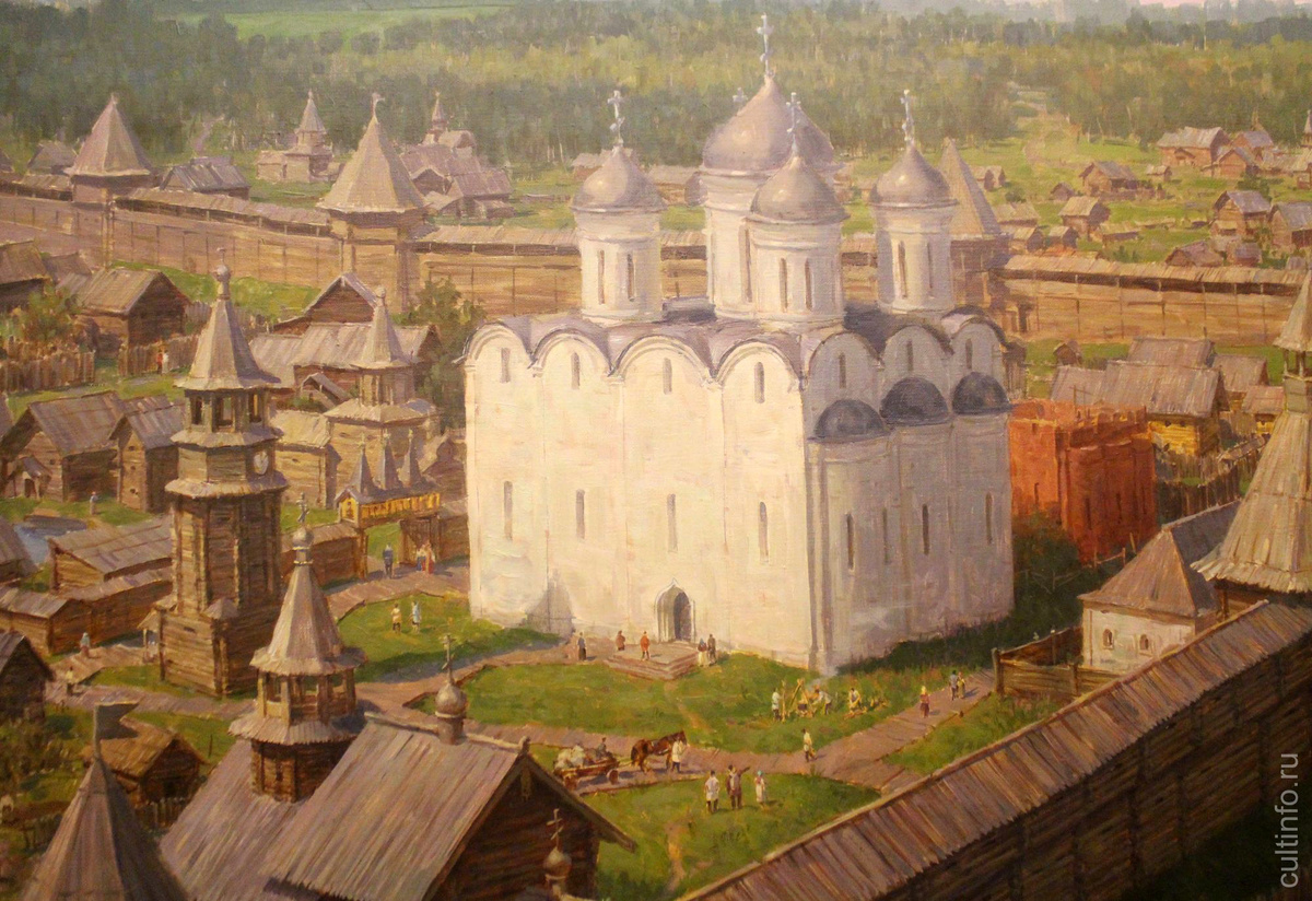 Картина Алексея Смирнова, посвященная Вологодской крепости XVII века. Фрагмент.