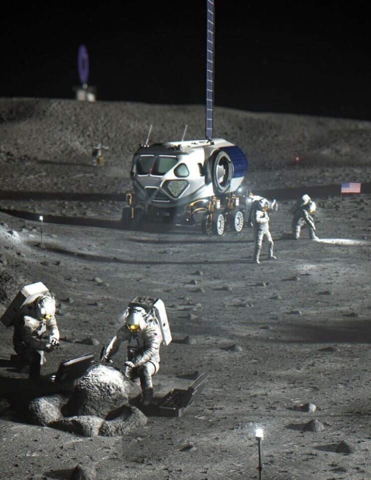    Будущая лунная база в представлении художника