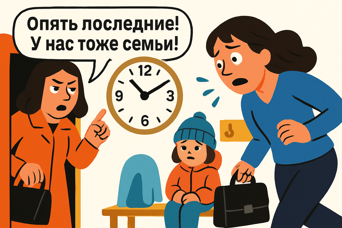 «Мамочка, имейте совесть! Забирайте до 17:00!» Я работаю до шести. Прихожу в 18:30 — и получаю порцию негатива. Дочка сидит одна в раздевалке, как наказанная. Я чувствую себя преступницей. Но сад работает до 19:00!