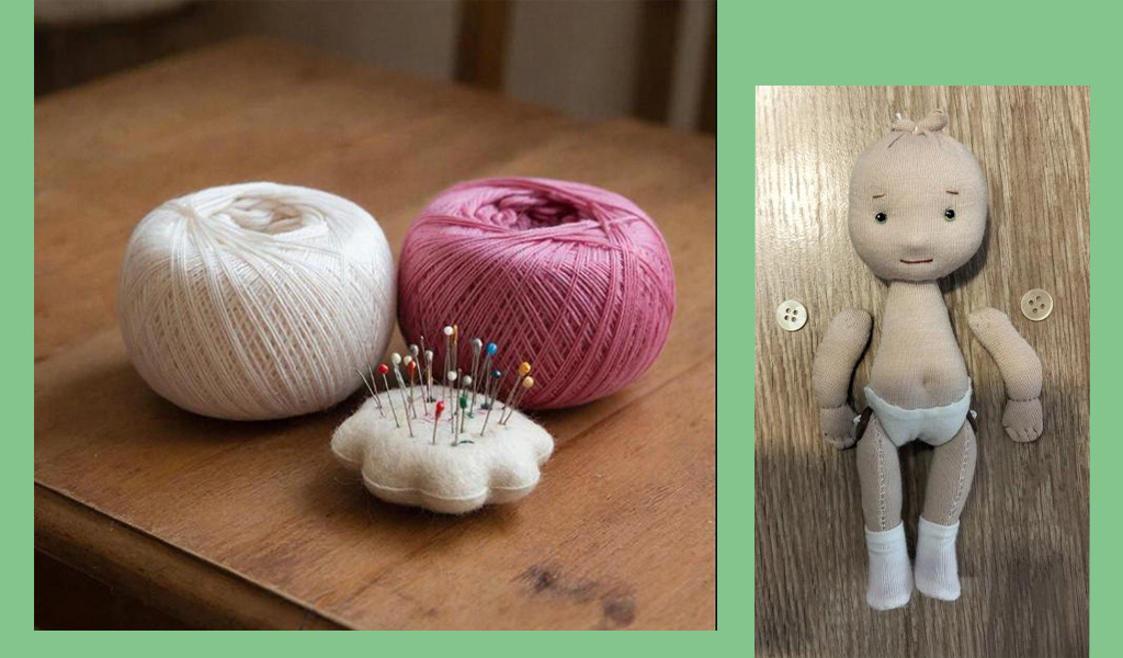 Это просто заставка. Тем не менее на фото справа видно примерное соотношение верхней части рук и пуговиц, которые я использовала для крепления.