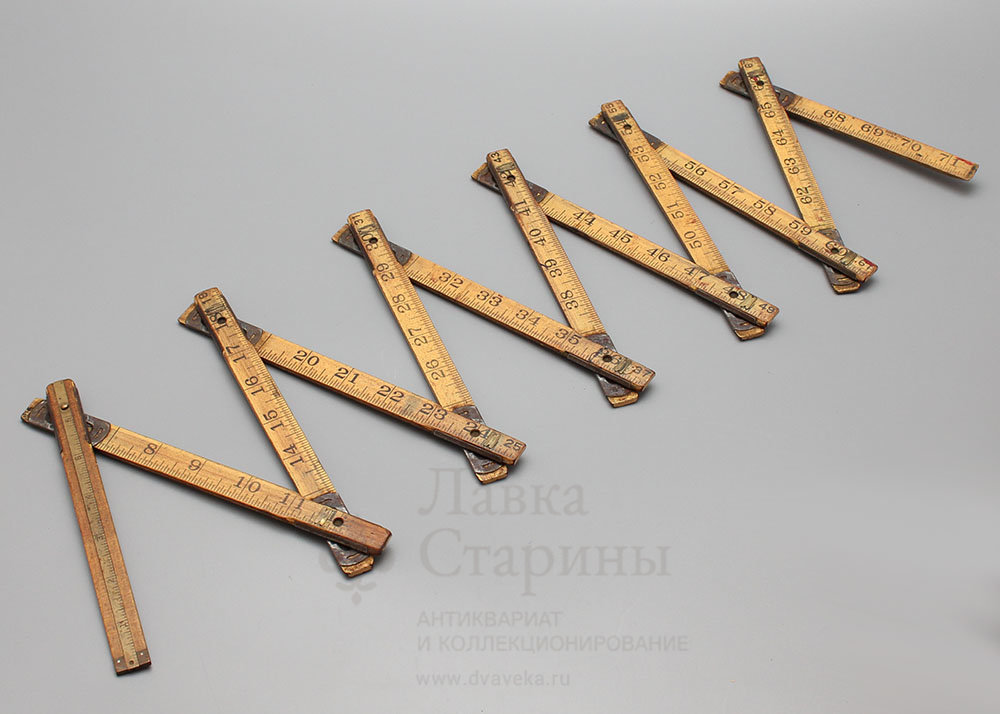 Старинная деревянная складная дюймовая линейка, США, 1-я пол. 20 в. Фото с нашего сайта dvaveka.ru