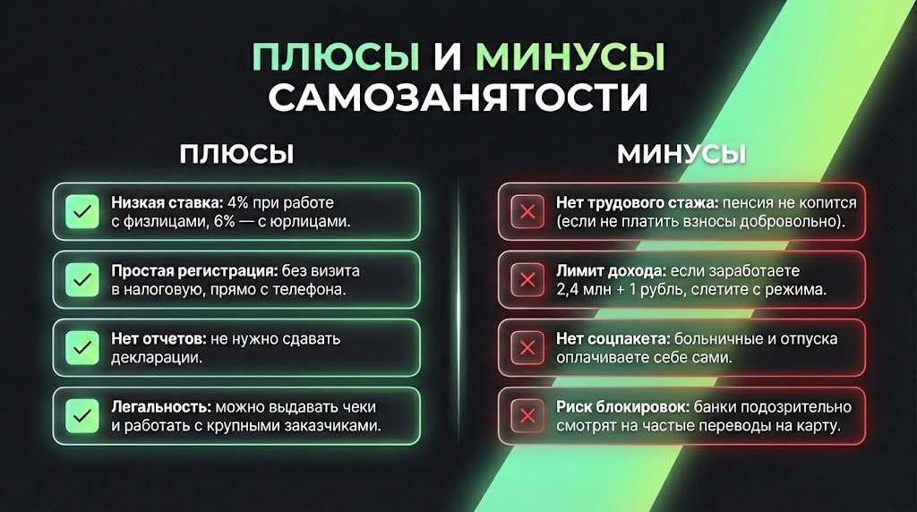 Плюсы и минусы самозанятости: честный взгляд