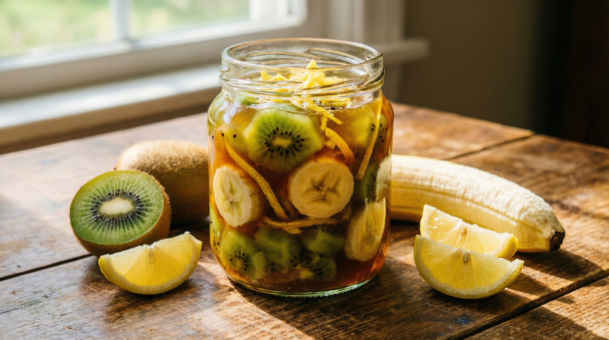 Варенье из киви, банана и лимона