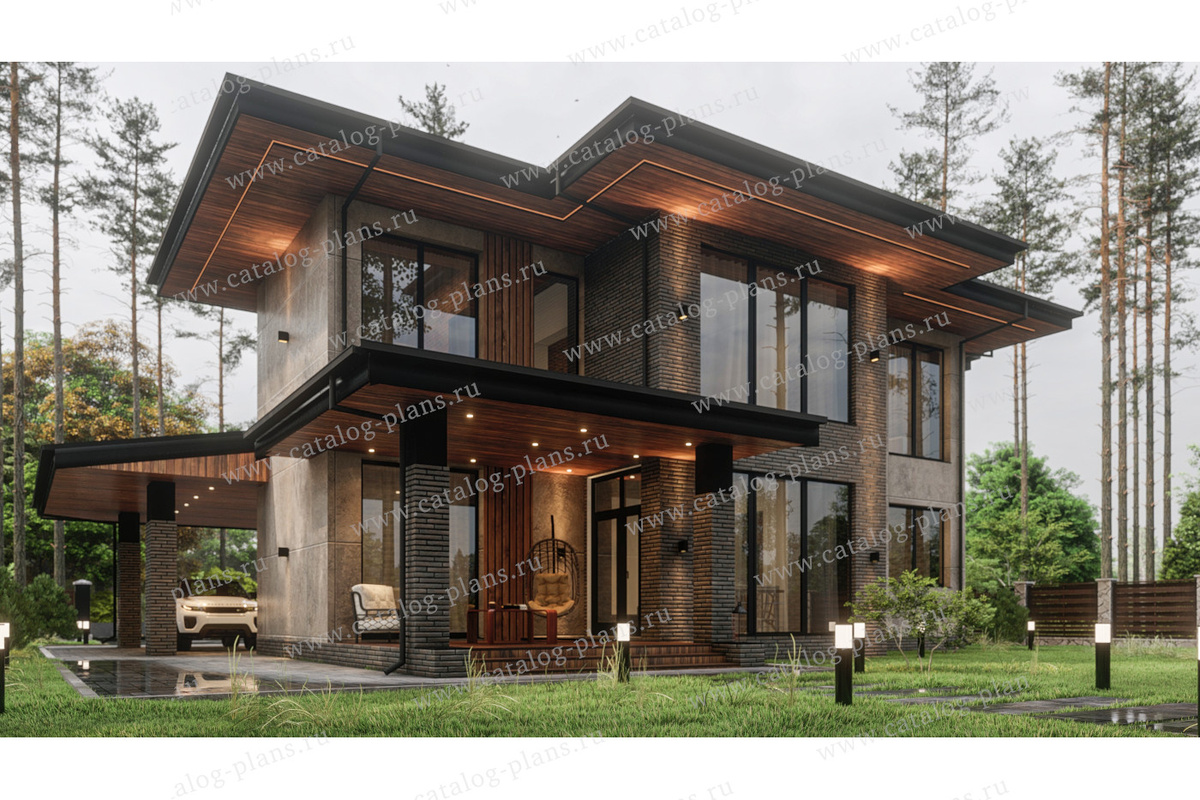 Общая площадь: 191 м²

Террасы,балконы: 61,5 м²

Габариты: 14.82x14.12 м