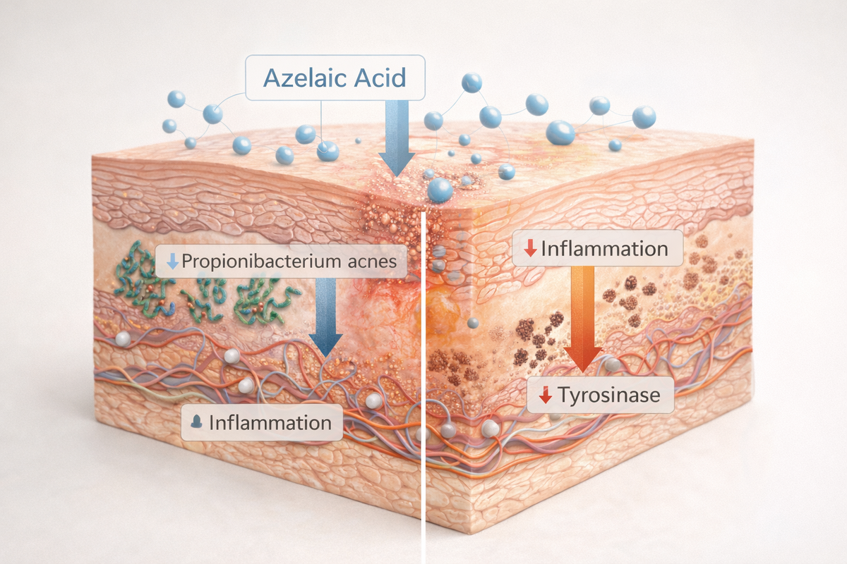 Воздействие азелаиновой кислоты на проблемную кожу