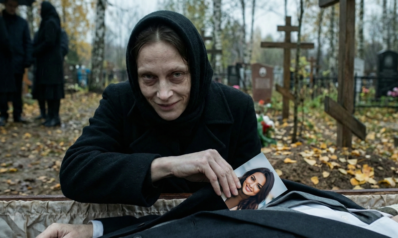 Вдова положила фотографию любовницы в карман успошему мужу