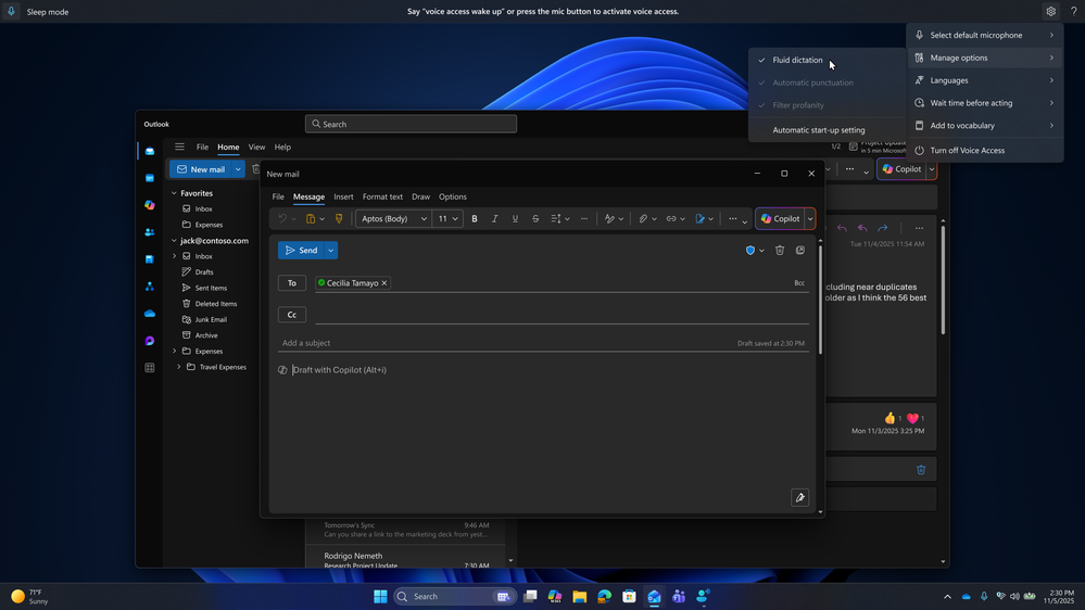 Сервис помощи при написании текстов Microsoft 365 Copilot