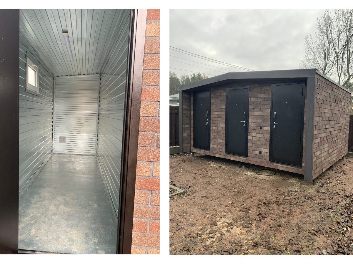 Сделанный нами хозблок с отсеком для генератора в Ленинградской области.