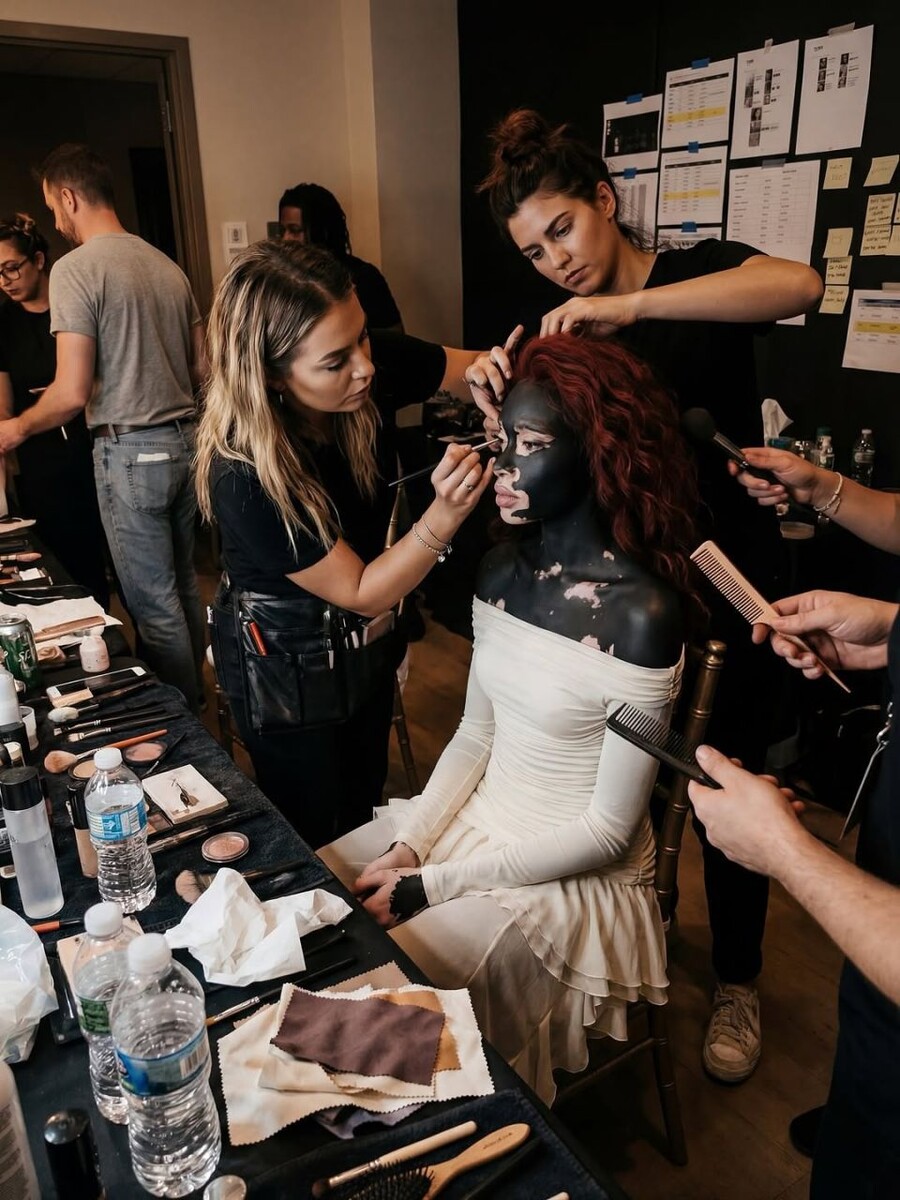    Алиша — ИИ-модель с витилиго. Источник: @alinanet.black*