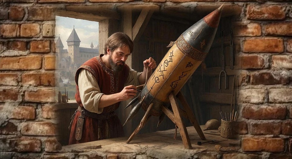 Конрад Хаас в 1556 году издал книгу о своей более чем 25-летней деятельности по созданию ракетной техники. На 282 страницах описываются две функции ракеты — как носителя фейерверка и как оружия. Хаас подробно описывает технические детали строительства ракет, их различные типы: многоступенчатые, параллельно-связанные. В книге представлена идея современного космического корабля. Основное внимание уделяется применению двигательного топлива в многоступенчатых ракетах, рассматриваются различные композиции жидкого топлива.
Даются описания дельтовидных стабилизаторов и колоколообразного сопла.