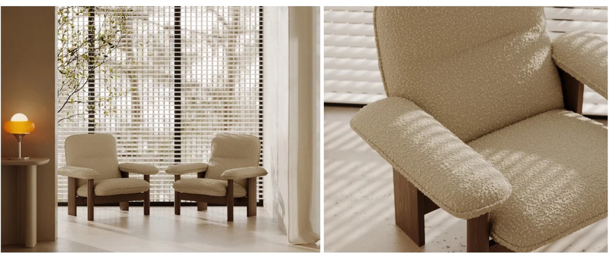 Кресло DUMBO в обивке букле, каркас из натурального бука