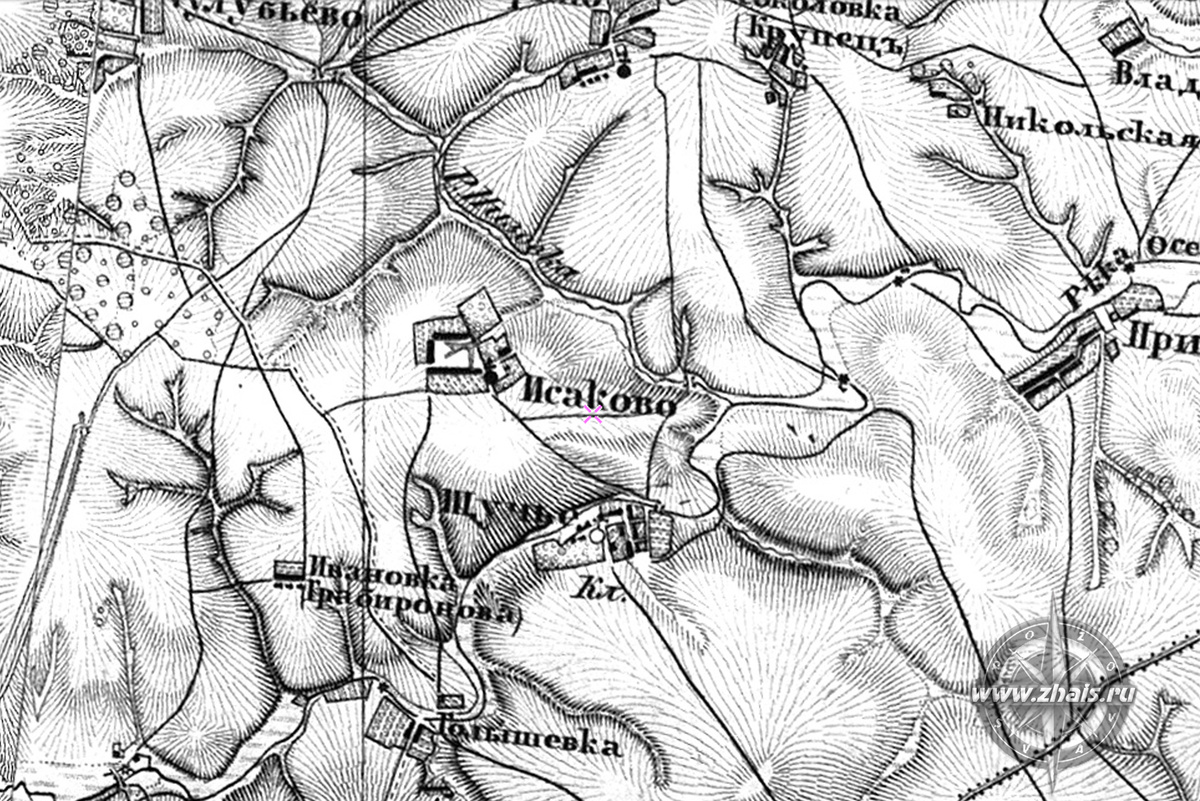 Карта Шуберта Тульской губернии 1874 г.