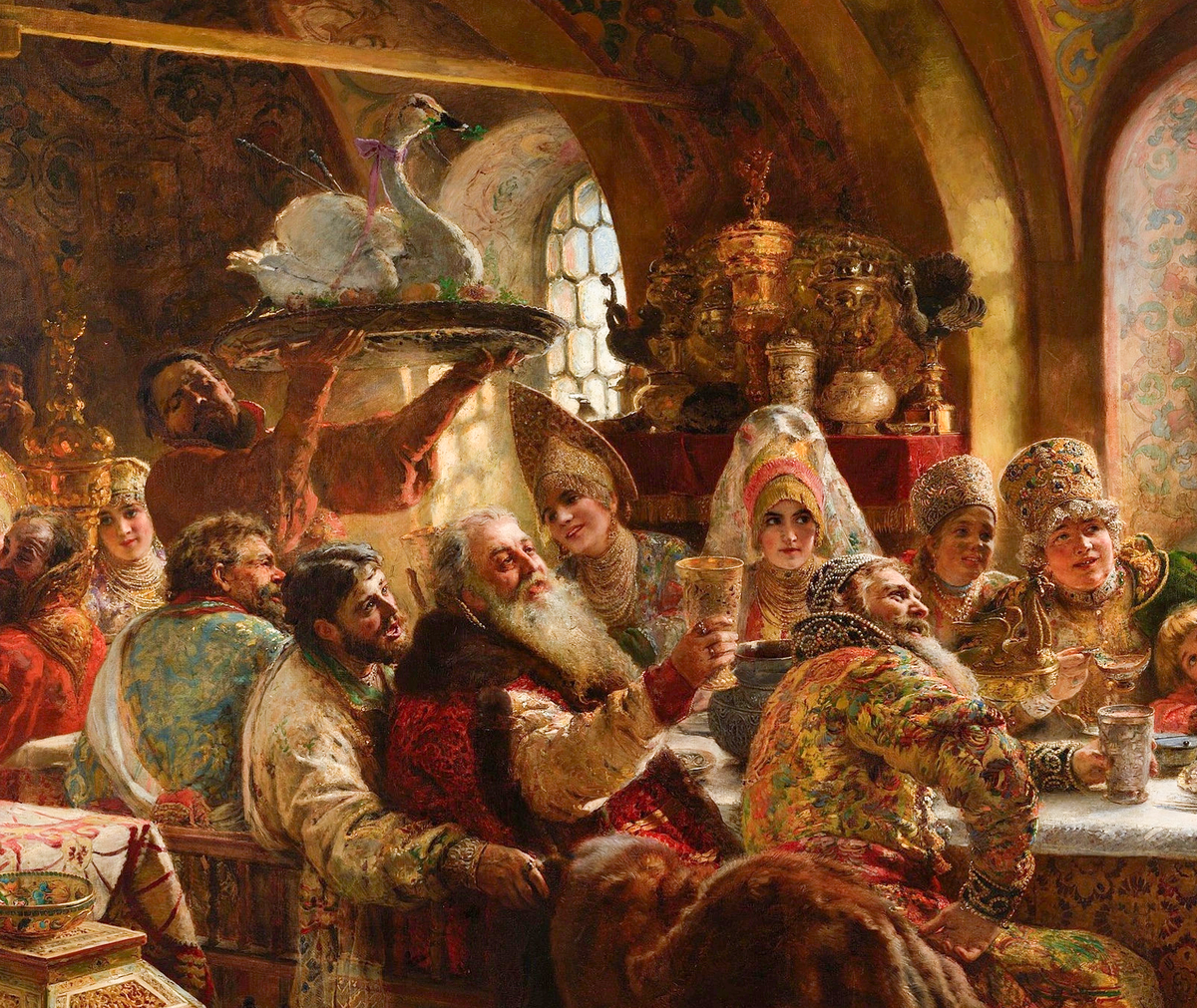 Картина «Боярский свадебный пир», худ. Константин Маковский, 1883 год
