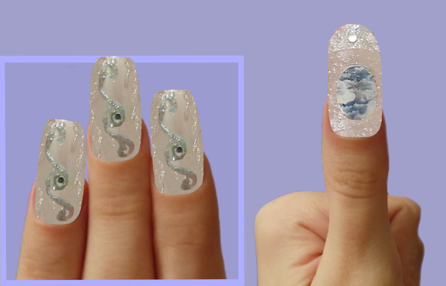 Коллаж. Ногтевой дизайн Зимний Узор и Сердце Зимы