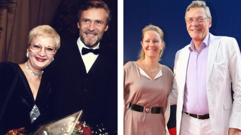    Александр Михайлов в молодости с первой женой Верой Мусатовой и с нынешней супругой Оксаной