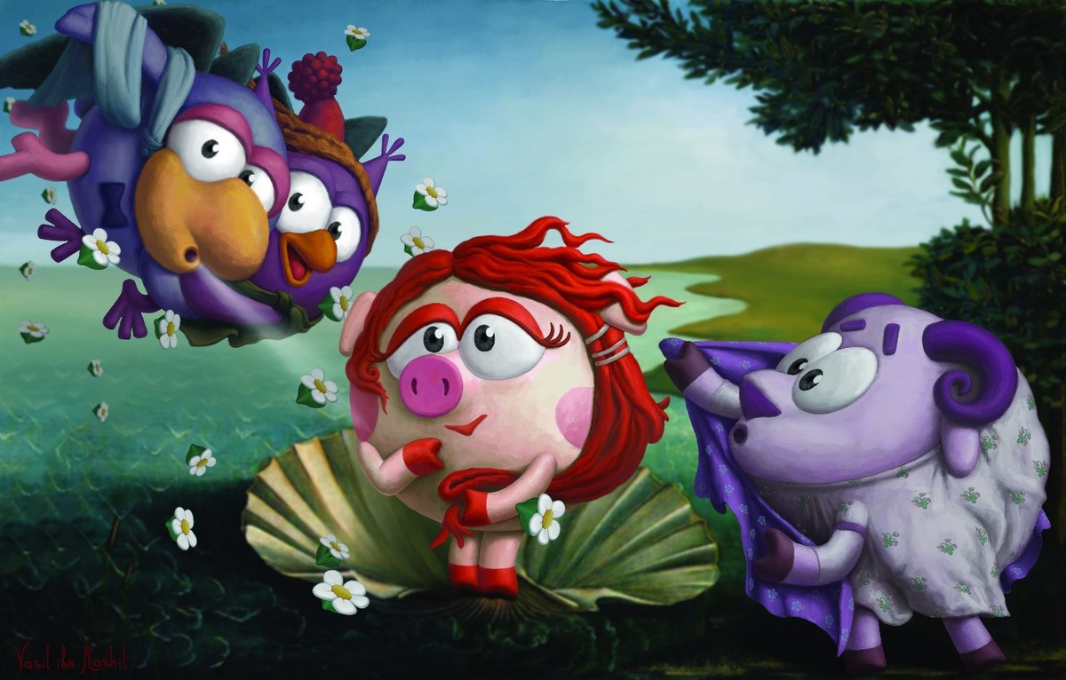 Сандро Боттичелли «Рождение Венеры» («Смешарики в мировой живописи»)