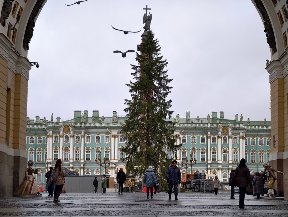   Подсветку установят на внешних фасадах Зимнего дворца. Алексей БУЛАТОВ