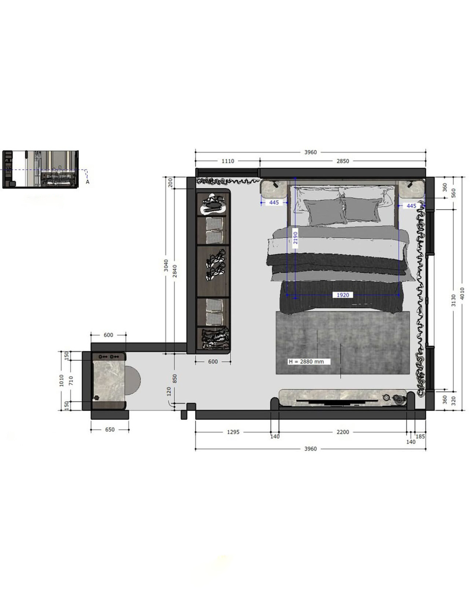 Планировочное решение спальни