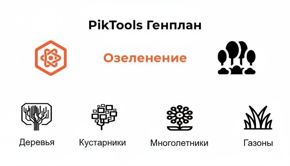 Рис 1. Скриншот «PIKTools Генплан. Модуль Озеленение»