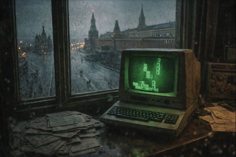 Советский ретро-футуризм. Москва, 1984 год. Вид на Кремль