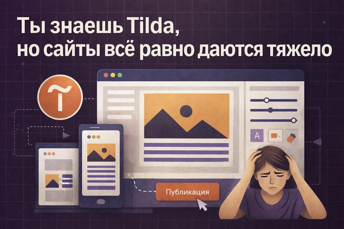 Ты знаешь Tilda, но сайты всё равно даются тяжело. Вот почему