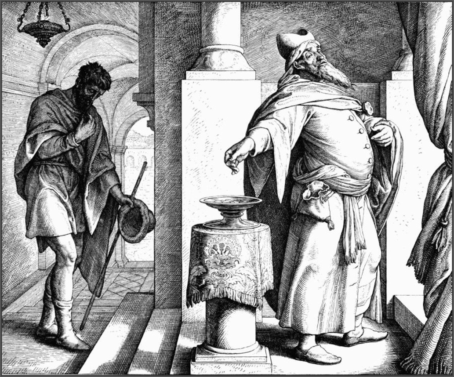 Юлиус Шнорр фон Каросфельд. Притча о фарисее и мытаре. 1860 г.