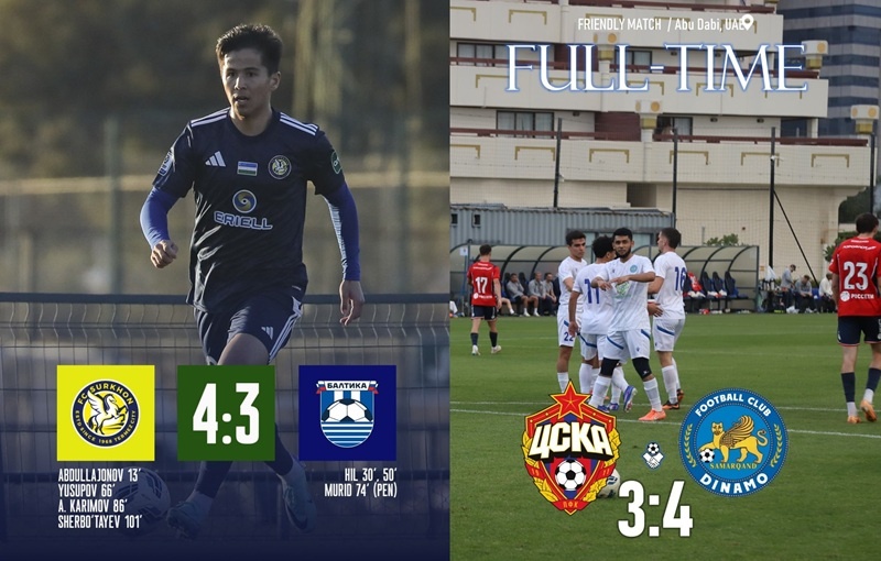 Узбекские футболисты в матчах с ЦСКА и «Балтикой» забили 8 мячей