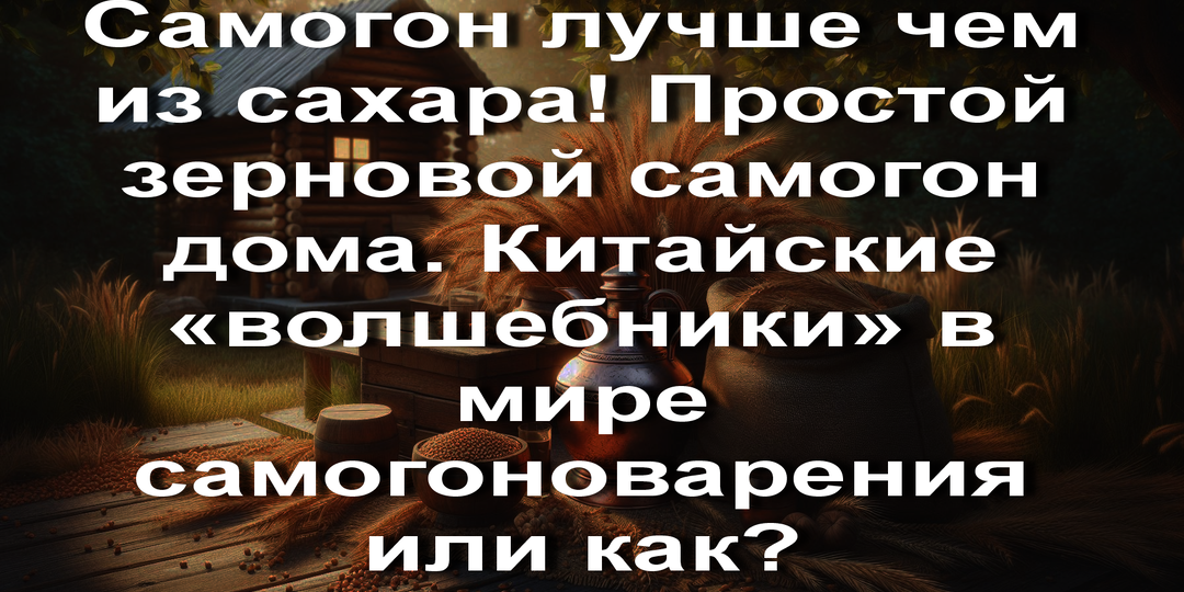 Самогон лучше чем из сахара! Простой зерновой самогон дома. Китайские «волшебники» в мире самогоноварения или как?