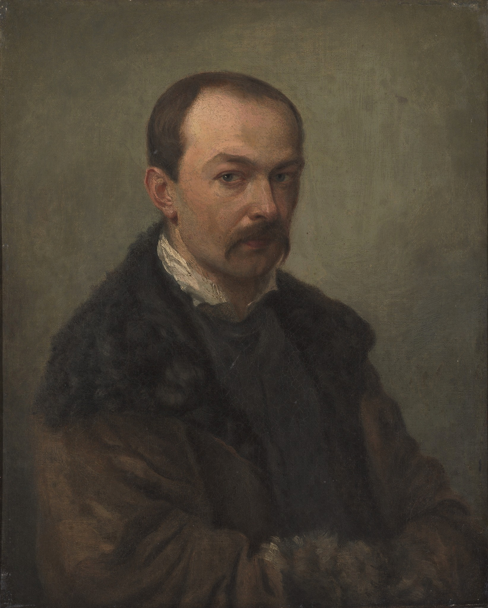 "Портрет Павла Андреевича Федотова". Холст, масло 40.5 х 32.2 см. Государственная Третьяковская галерея, Москва. Неизвестный художник середины XIX века