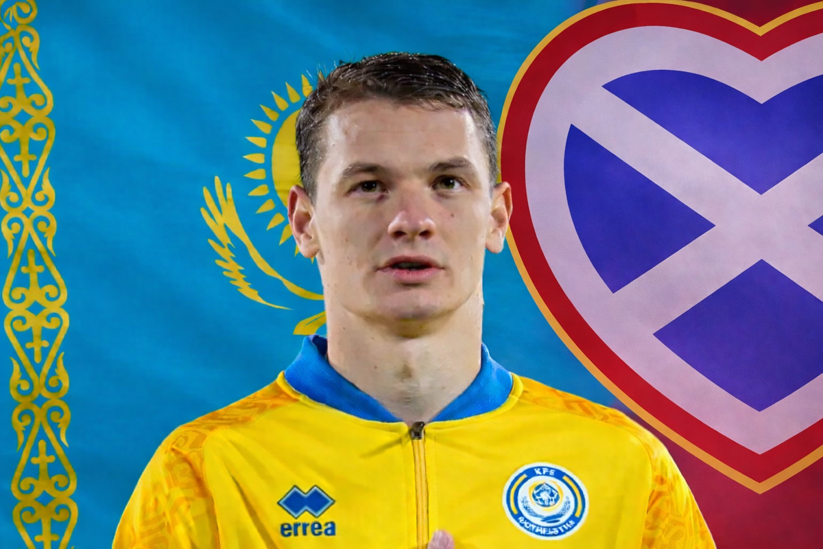 Ислам Чесноков в форме сборной Казахстана. Иллюстрация к аналитическому материалу.