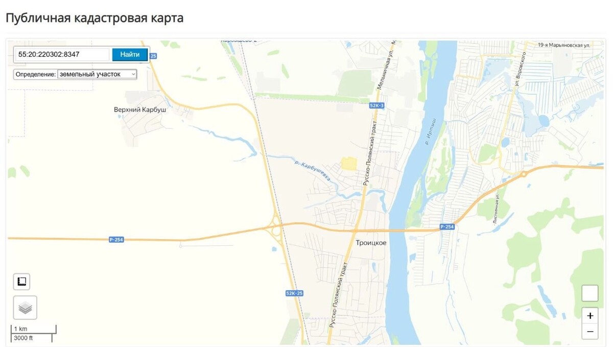    Скриншоты кадастровой карты с выделением участка, где появится новое жилье   Публичная кадастровая карта / roscadastres.com