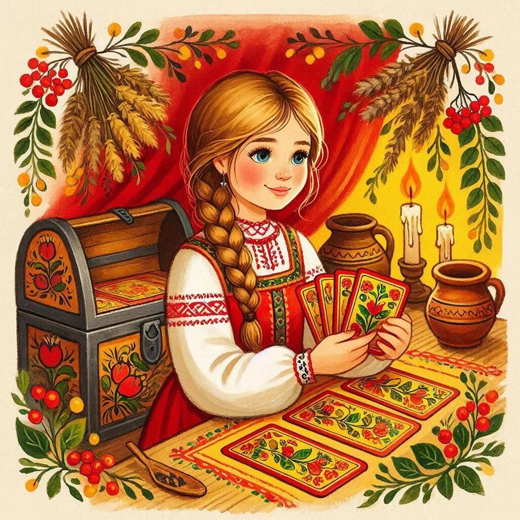 Гадание на картах. Иллюстрация сгенерирована нейросетью