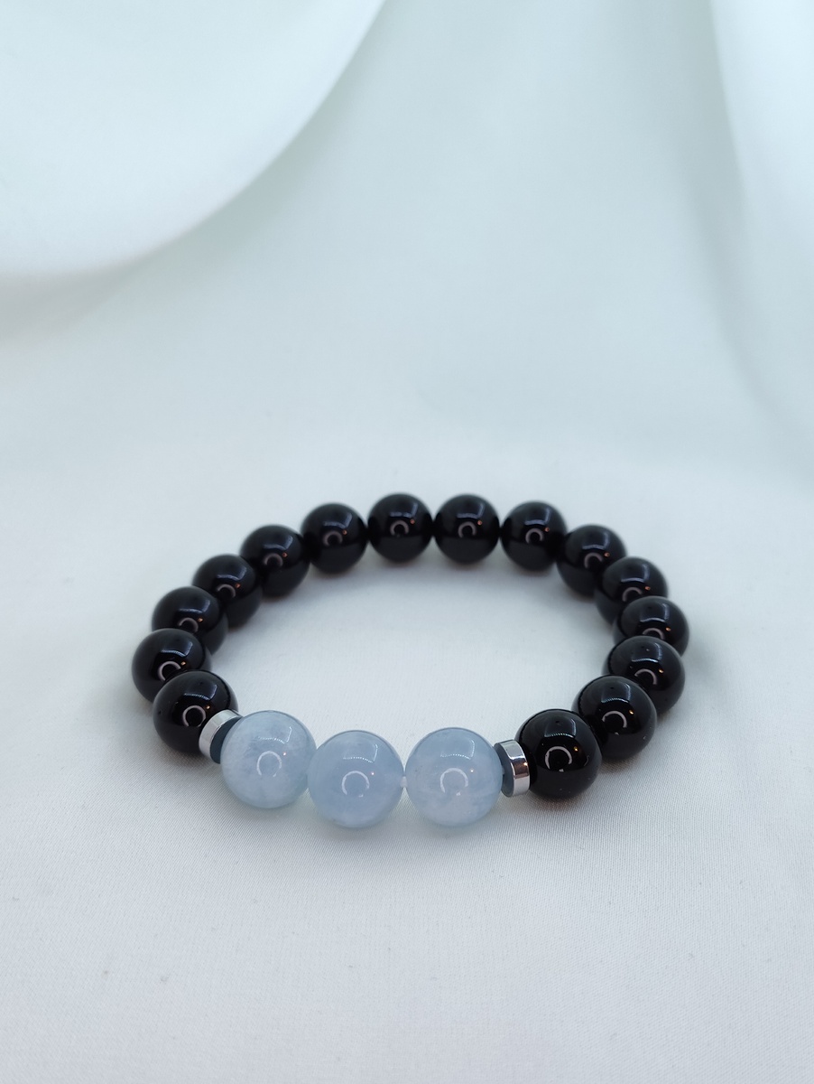 Браслет из Агата и Аквамарина от Азимут Декор.