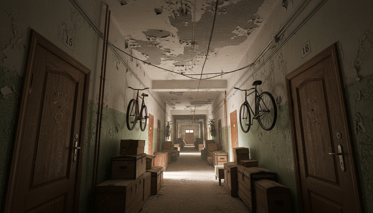  Бесконечный коридор советской коммуналки.